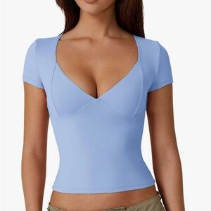 Amazon V-Neck Short Sleeve Top